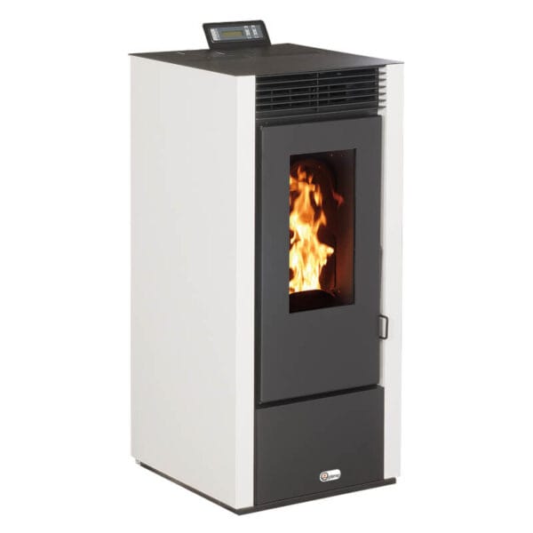 OPTIMO Poêle à granulés carré étanche USTICA blanc 11kW