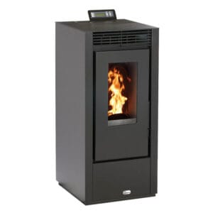 OPTIMO Poêle à granulés carré étanche USTICA noir 11kW