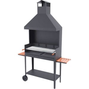 Barbecue bois et charbon FM BV-104 100cm sur chariot desserte