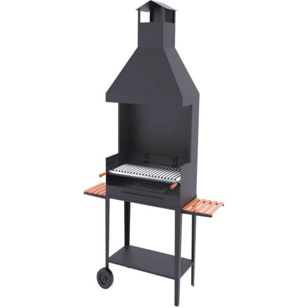 Barbecue bois et charbon FM BV-64 60cm sur chariot desserte