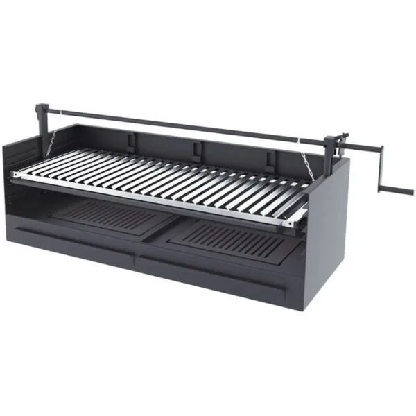 Barbecue argentin bois et charbon FM BVE-100 100cm grille suspendue à manivelle