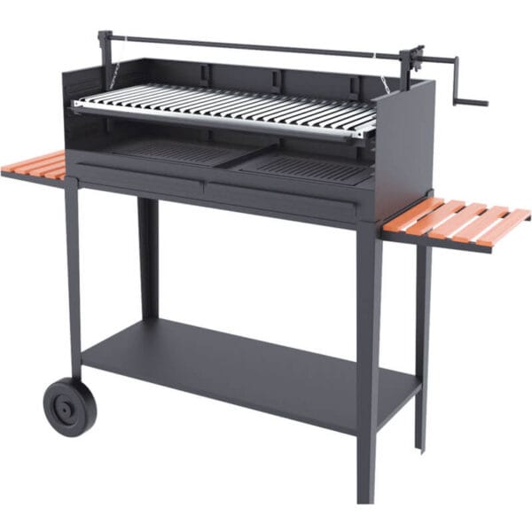 Barbecue argentin bois et charbon FM BVE-103 100cm sur chariot