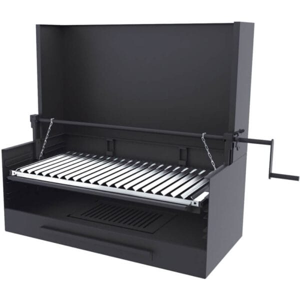 Barbecue argentin bois et charbon FM BVE-81 80cm grille suspendue à manivelle
