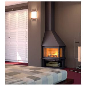 Cheminée métallique d'angle SCORIA A 12 kW CH57 R-PC