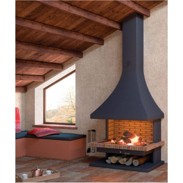 Cheminée ouverte SPOSI 10,5 kW CH32 Foyer en briques réfractaires