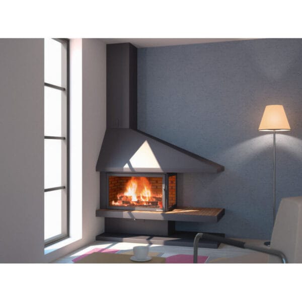 Cheminée métallique asymétrique ELVARA 14 kW CH80