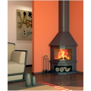 FOCGRUP CH01 Cheminée d'angle PRIMA 11kW foyer ouvert