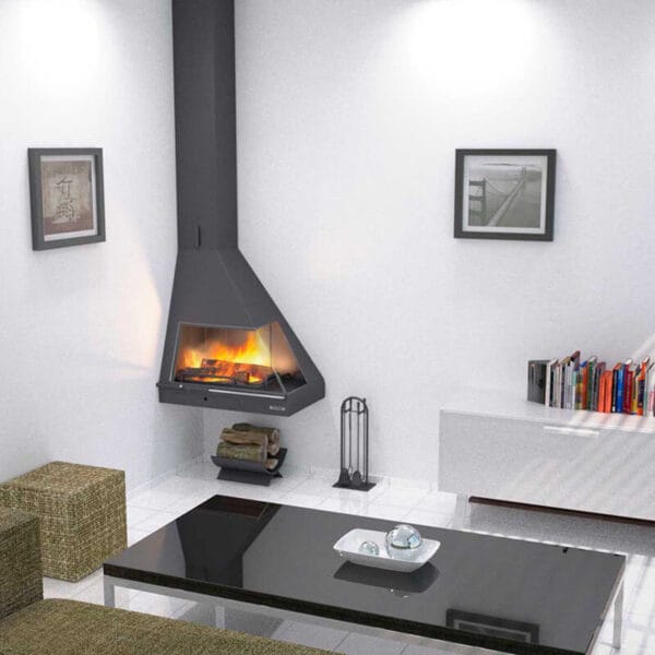 FOCGRUP Cheminée d'angle suspendue FIVE 12kW CH05 R-PC