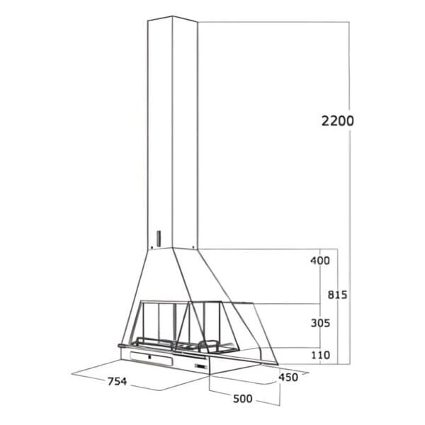 FOCGRUP Cheminée d'angle suspendue FIVE 12kW CH05 R-PC – Image 3