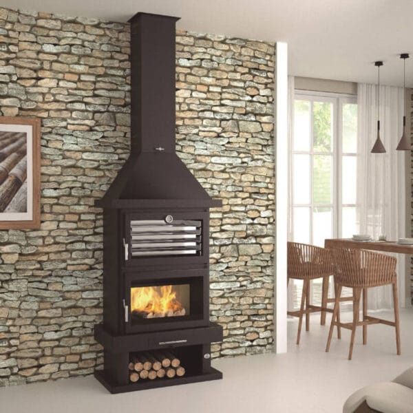 FM Cheminée métallique C-200 H 14kW avec four inox – Image 2
