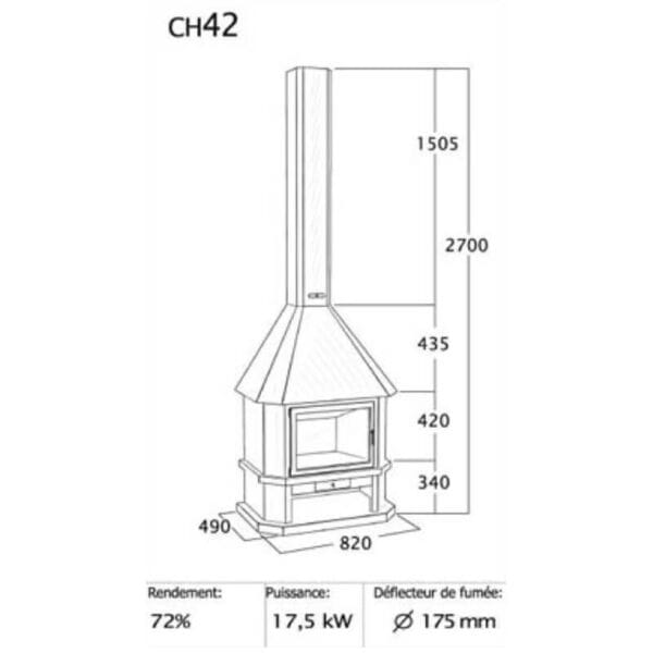 Cheminée métallique HANSE 17,5 kW CH42 – Image 2
