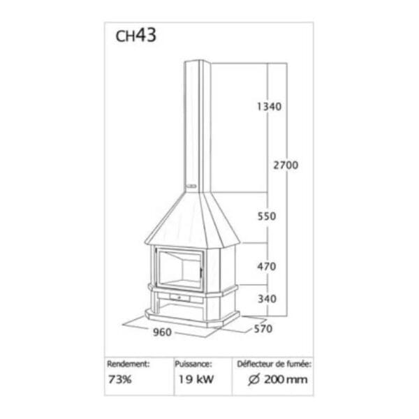 Cheminée métallique HANSE+ 19 kW CH43 – Image 2