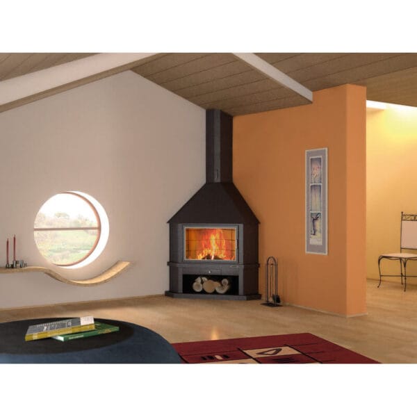 Cheminée d'angle INNA 10,5 kW CH51 décors inox