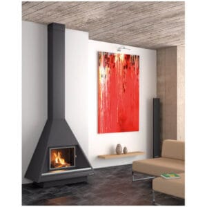 Cheminée métallique murale SIGNA II 18kW CH88 PCI Corniche en inox