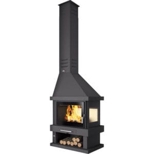 FM Cheminée d'angle C-302 D 11kW coté vitré à droite