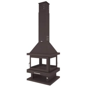 FM Cheminée métallique centrale C-204 11kW 4 faces 2 portes