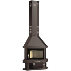 FM Cheminée d'angle C-300 RK 10,4kW avec porte en fonte et verre sérigraphié