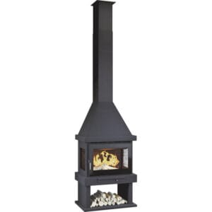 FM Cheminée panoramique C-303 TFK 10,4kW avec verre sérigraphié et chaleur turbo ventilée