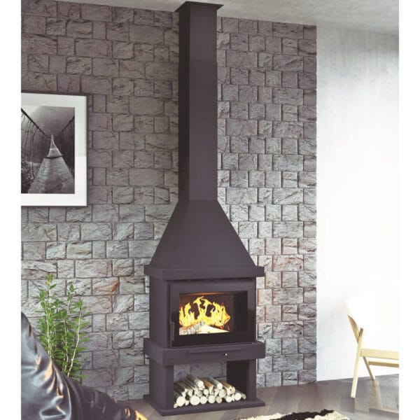 FM Cheminée panoramique C-303 T 10,4kW avec porte en fonte et chaleur turbo ventilée – Image 2