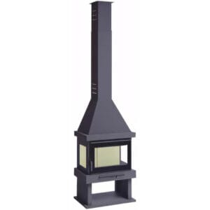 FM Cheminée panoramique C-303 TK 10,4kW avec verre sérigraphié et chaleur turbo ventilée