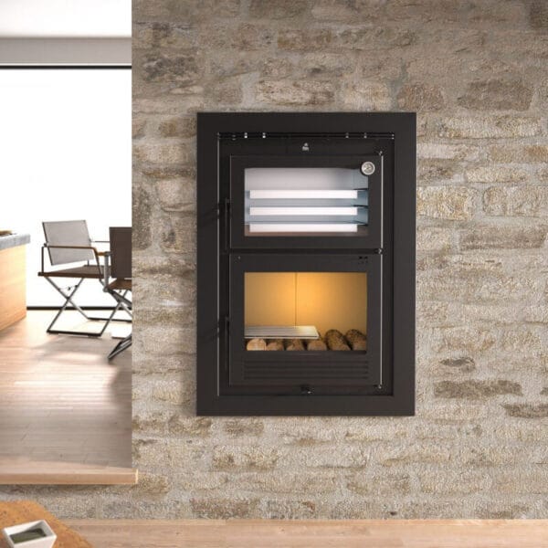 FM Four à bois encastrable HLI-100 11kW avec porte en fonte – Image 2