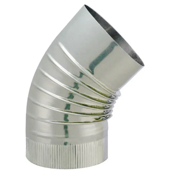 JONCOUX Tuyau TYRAL INOX  304 - Diam. 180 - Coude plissé BR 45°