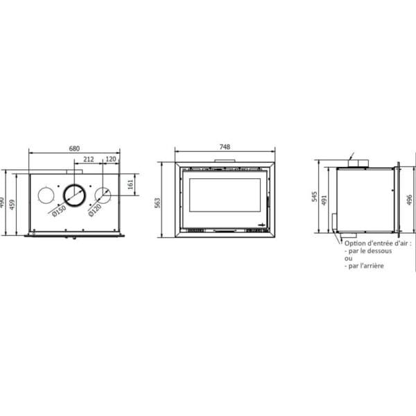 FERLUX Insert de cheminée FUJI 70 6,4kW turbo ventilé – Image 2