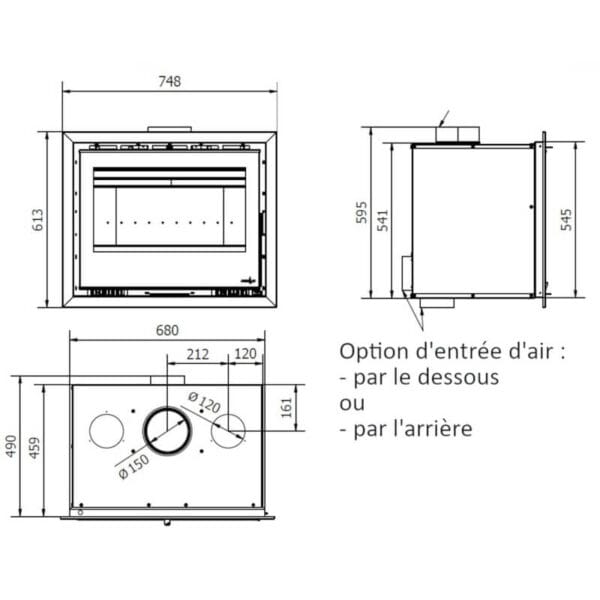 FERLUX Insert de cheminée TEIDE 70 6,4kW turbo ventilé – Image 2