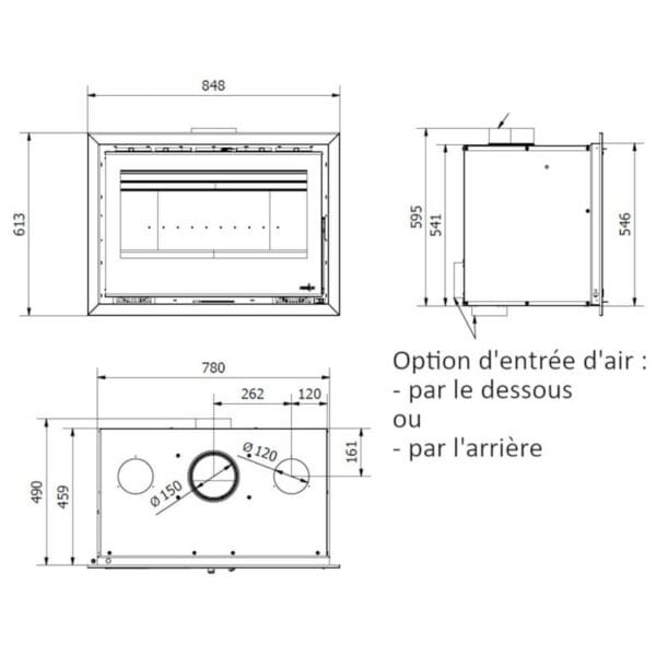 FERLUX Insert de cheminée TEIDE 80 7,4kW turbo ventilé – Image 2