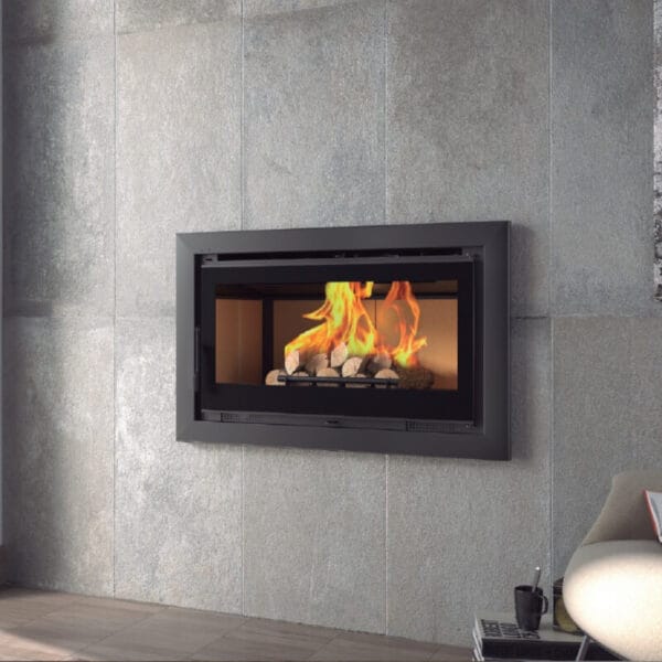 FM Insert de cheminée IT-100 K 13,3kW foyer réfractaire et verre sérigraphie – Image 2