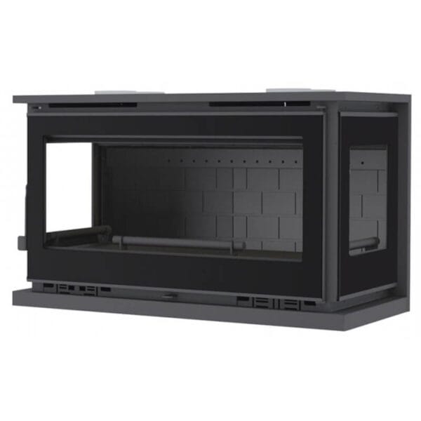 Insert 3 faces vitrées FM IT-103 FK 13,3kW foyer fonte et verre sérigraphié
