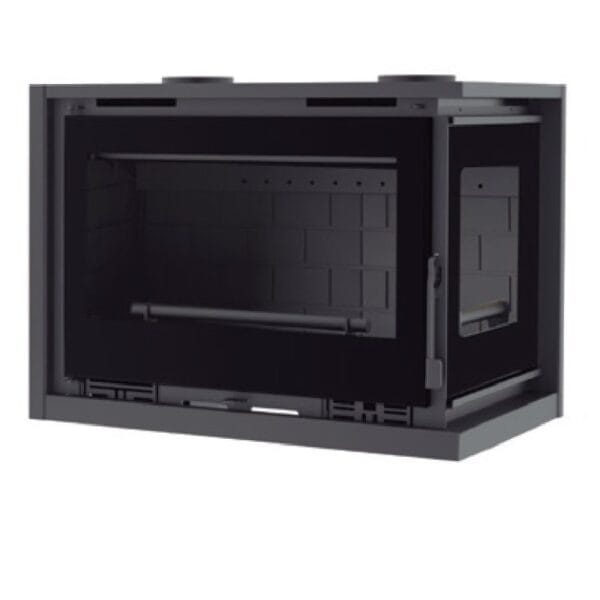 FM Insert d'angle turboventilé IT-172DFK 12,5kW foyer en fonte et verre sérigraphié
