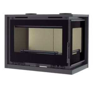 FM Insert d'angle avec turbines IT-172DK 12,6kW foyer vermiculite et verre sérigraphié