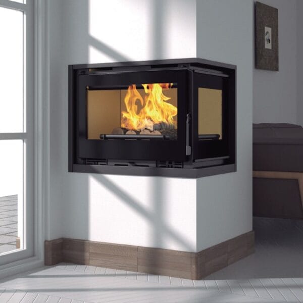 FM Insert d'angle turboventilé IT-172DF 12,5kW foyer en fonte – Image 2