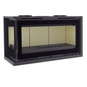FM Insert d'angle turboventilé IT-182IK 12,8kW foyer vermiculite et verre sérigraphié