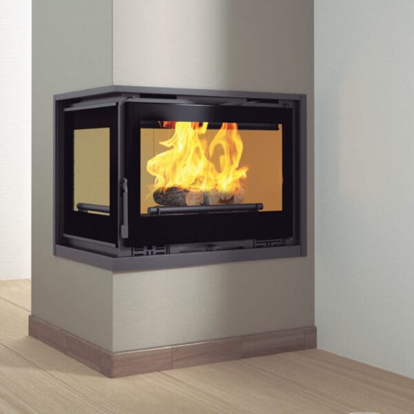 FM Insert d'angle turboventilé IT-182IFK 12,8kW foyer en fonte et verres sérigraphiés – Image 2