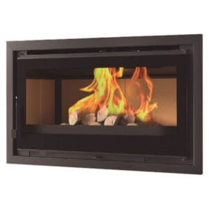 FM Insert de cheminée IT-100 K 13,3kW foyer réfractaire et verre sérigraphie