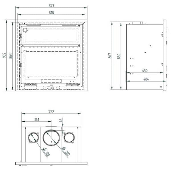 FM Insert de cheminée avec four I-180 H 12,8kW – Image 3