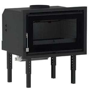 FM Insert de cheminée sur pieds IZ-180 FKC 11kW foyer en fonte et turbo centrifuge 430m3/h