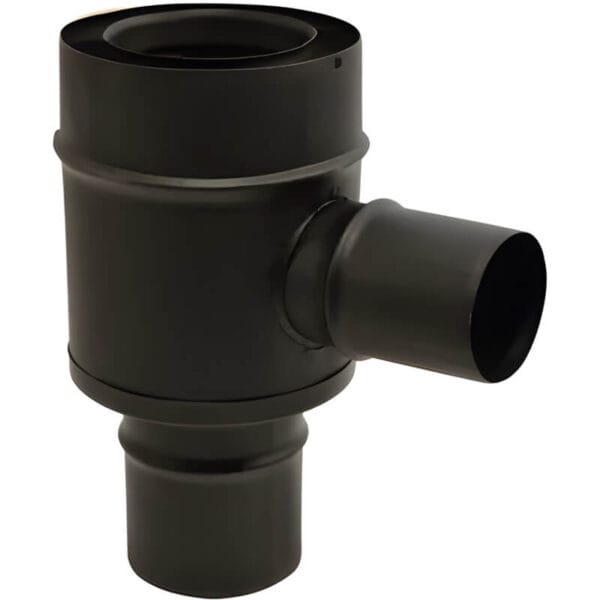 JONCOUX Raccord poêle à granulés étanche APOLLO PELLETS - Diamètre 80/125 - Té 90° air Ø60  - Noir mat
