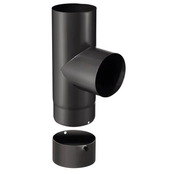 JONCOUX Té 90° avec tampon pour tuyau EMAIL 0,7 mm - Ø125 - Noir mat