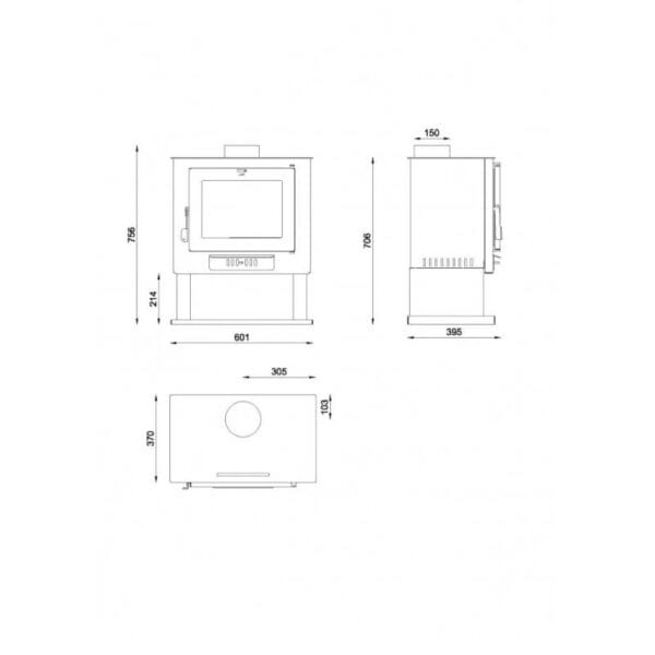 FM Poêle à bois en acier CH-0 11kW – Image 3