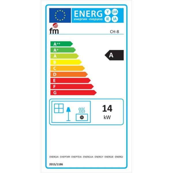 FM Poêle à bois en acier CH-8 9,5kW avec four inox – Image 3