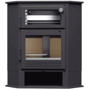 FM Poêle à bois d'angle en acier CH-8 R 9,5kW avec four inox