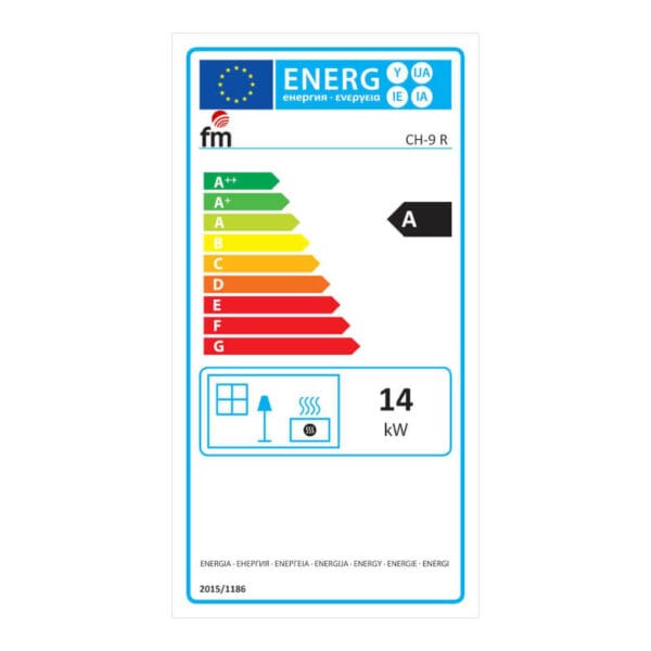 FM Poêle à bois d'angle en acier CH-9 R 11kW avec four inox – Image 3