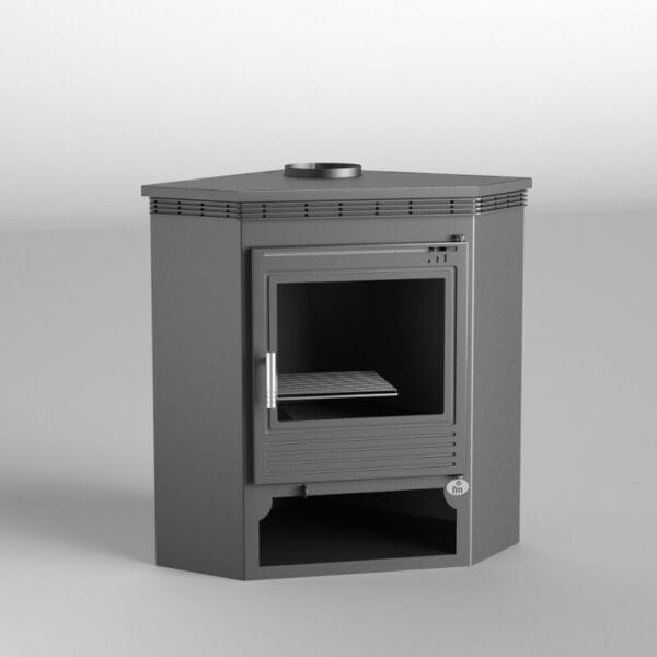 FM Poêle à bois d'angle M-105 11kW avec porte en fonte