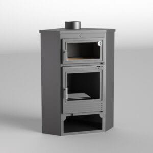 FM Poêle à bois acier M-105H 11kW avec portes en fonte et four