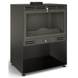 FERLUX Poêle à bois en fonte AFAR 49 12,4kW sur range bûches