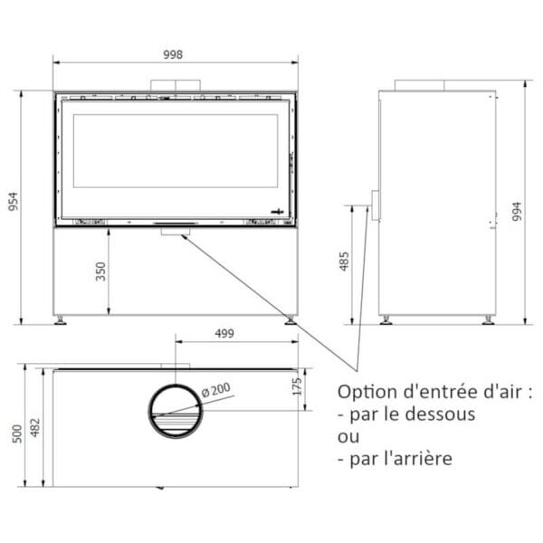 FERLUX Poêle à bois ENYA 100 9,5kW sur range bûche – Image 2