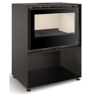 FERLUX Poêle à bois ENYA 49 6,4kW sur range bûche